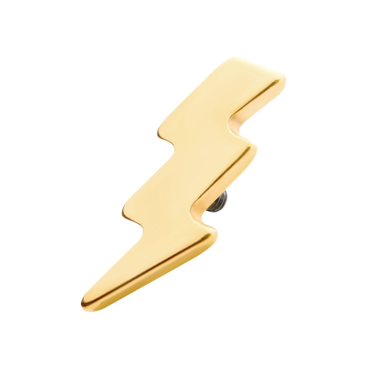 Body Jewelry Parts 24KT Gold PVD Titanium Internally Threaded Lightning Bolt Top -Rebel Bod-RebelBod