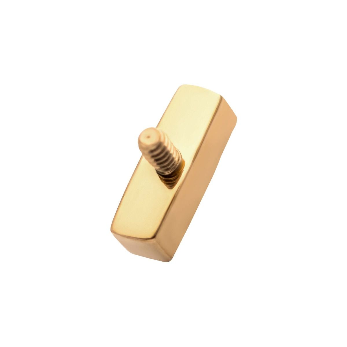 Body Jewelry Parts 24KT Gold PVD Titanium Internally Threaded Prong Set Clear CZ Bar Top -Rebel Bod-RebelBod