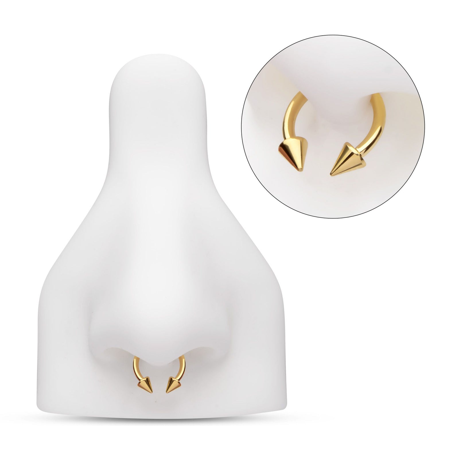 CIRCULAR BARBELL | HORSESHOE 24Kt Gold PVD Titanium Internally Threaded Spike Ends Circular Barbell - 1 Piece -Rebel Bod-RebelBod