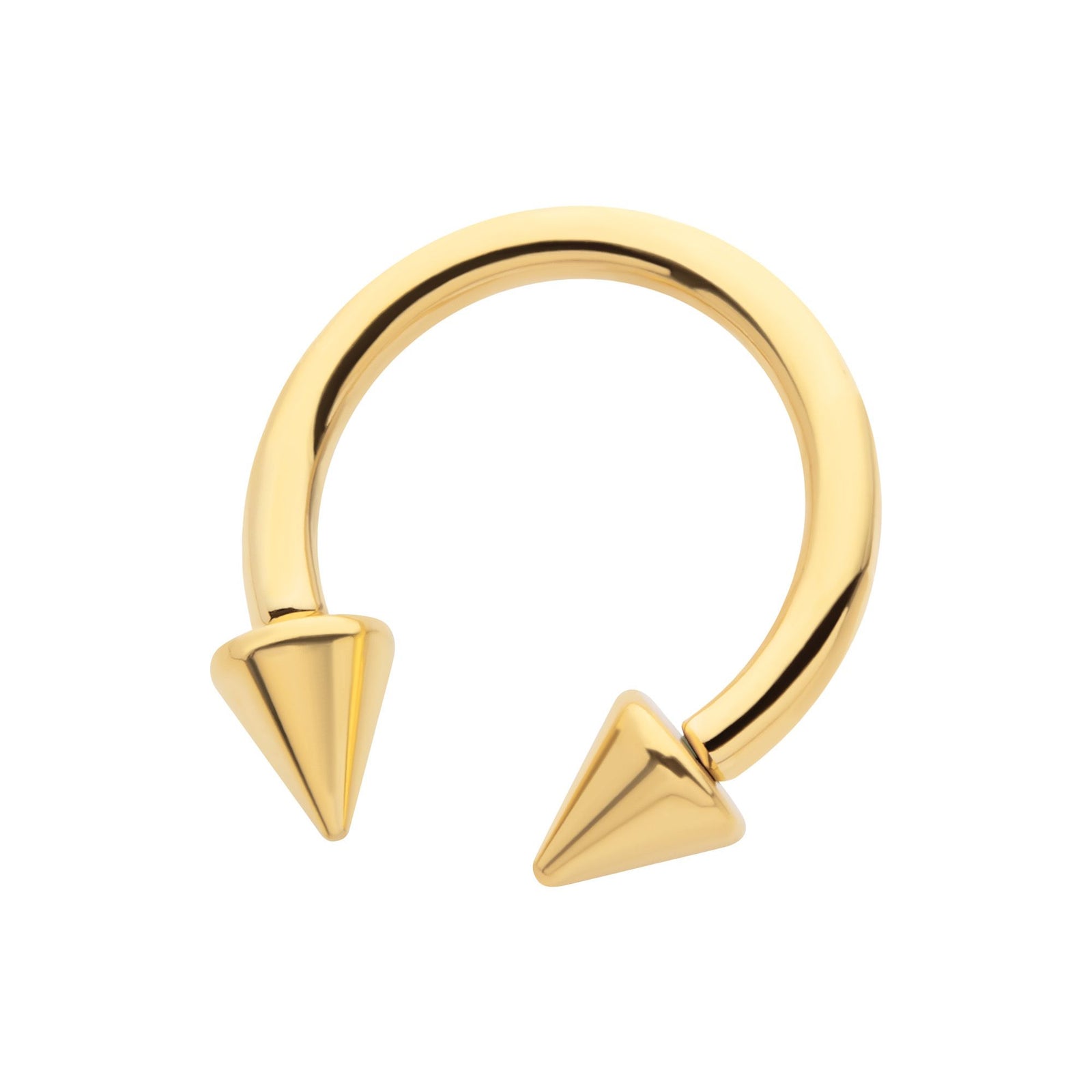 CIRCULAR BARBELL | HORSESHOE 24Kt Gold PVD Titanium Internally Threaded Spike Ends Circular Barbell - 1 Piece -Rebel Bod-RebelBod