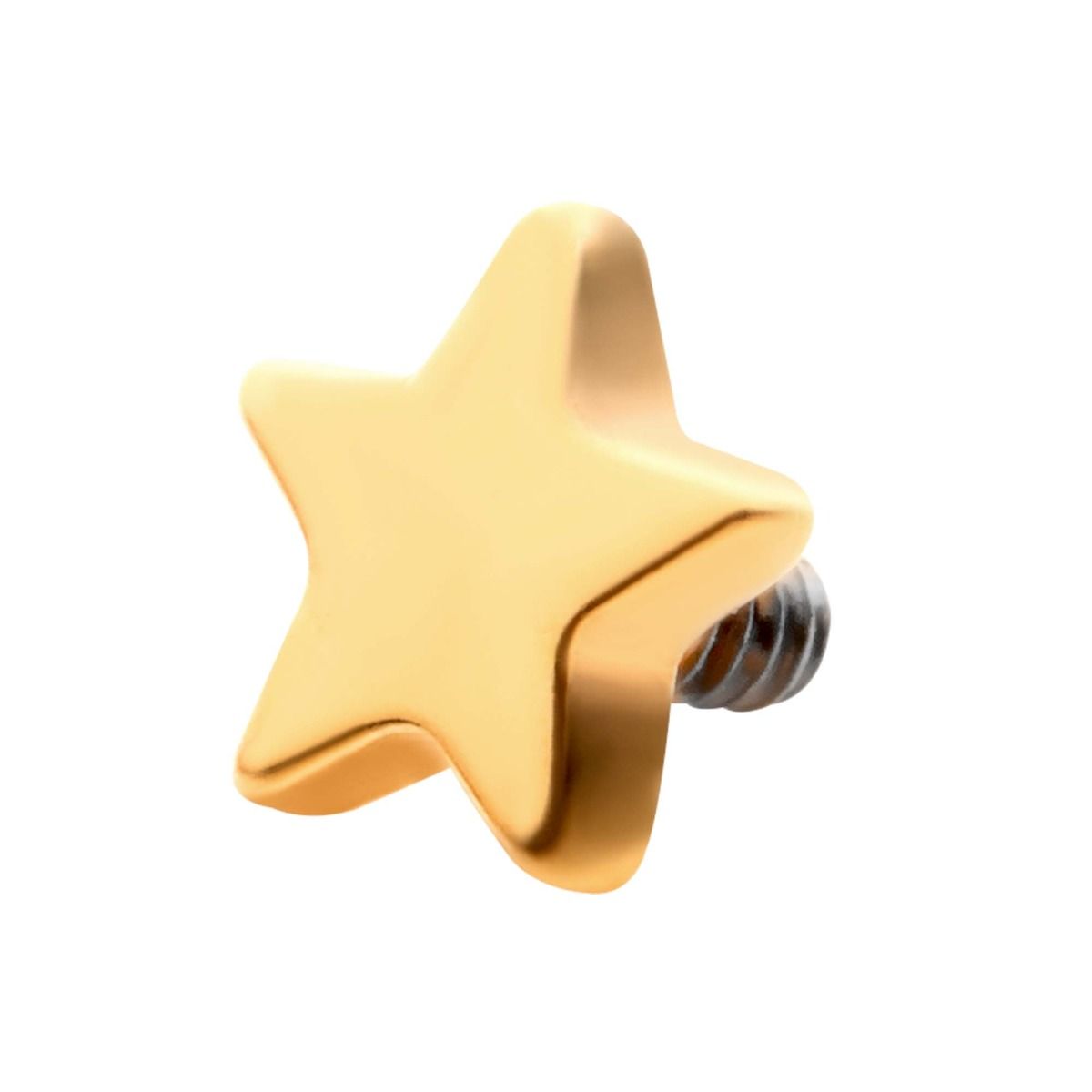 Body Jewelry Parts 24KT Gold PVD Titanium Internally Threaded Star Top -Rebel Bod-RebelBod