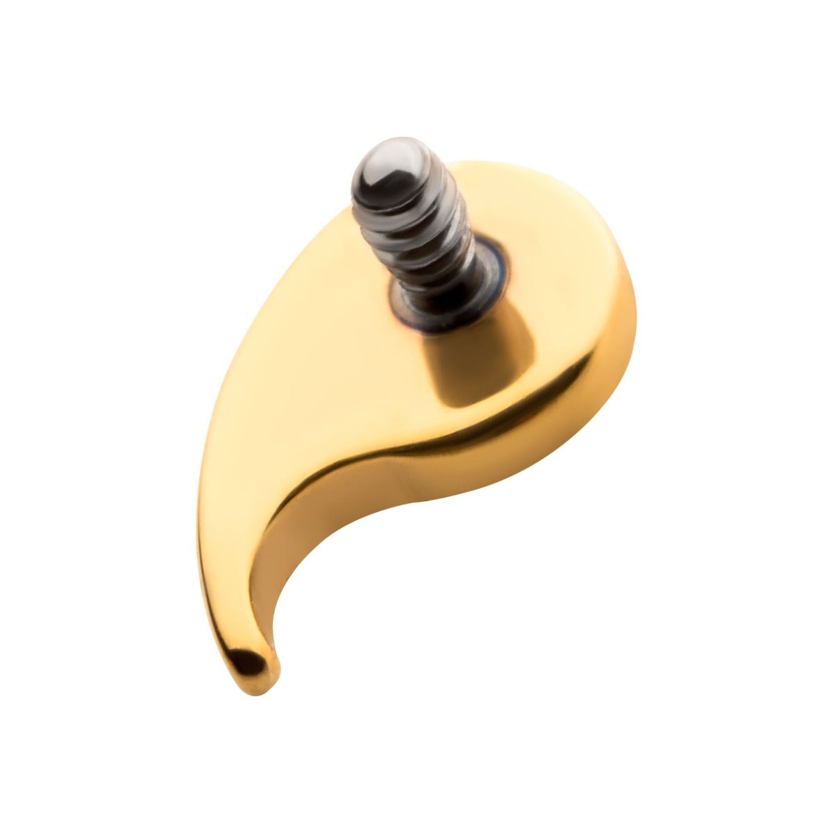 Body Jewelry Parts 24KT Gold PVD Titanium Internally Threaded Teardrop Top -Rebel Bod-RebelBod
