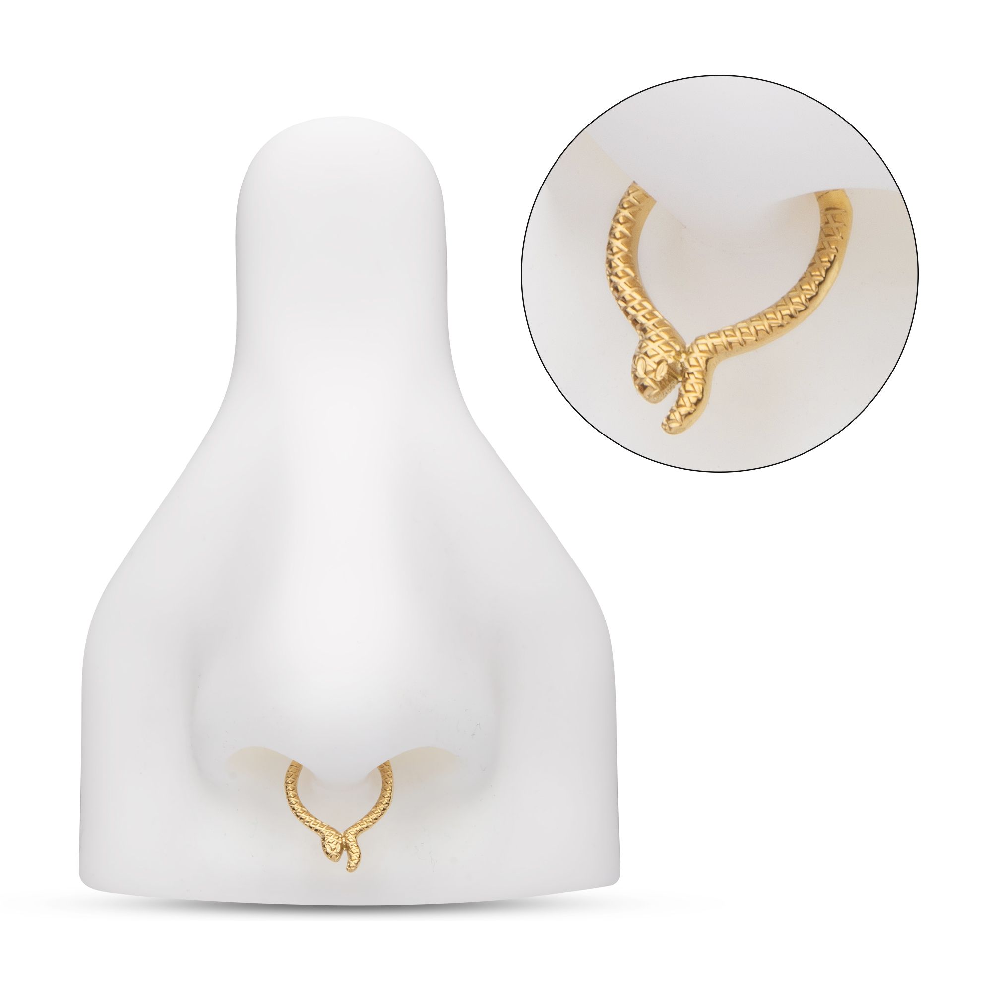 Clicker - Cartilage | Septum 24Kt Gold PVD Titanium Snake Front Facing Hinged Segment Clicker Ring -Rebel Bod-RebelBod