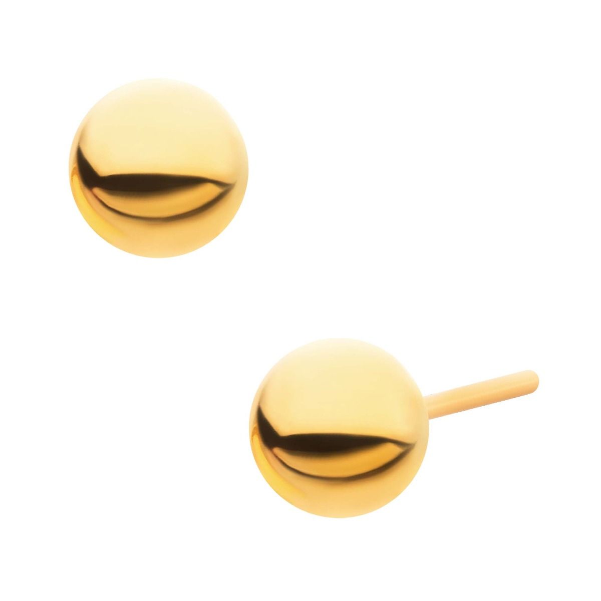 Body Jewelry Parts 24KT Gold PVD Titanium Threadless Ball Top -Rebel Bod-RebelBod