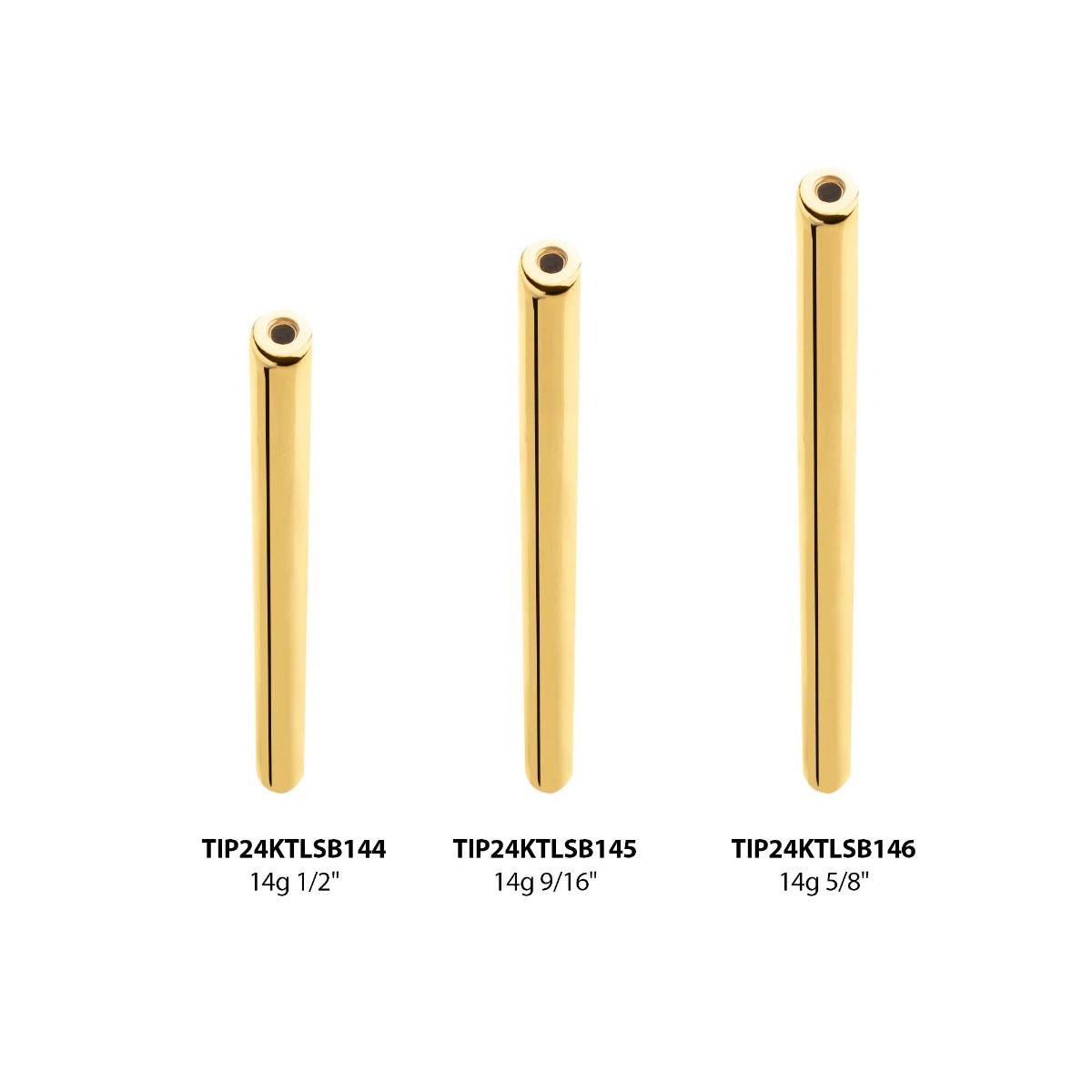 Body Jewelry Parts 24KT Gold PVD Titanium Threadless Barbell Bar -Rebel Bod-RebelBod