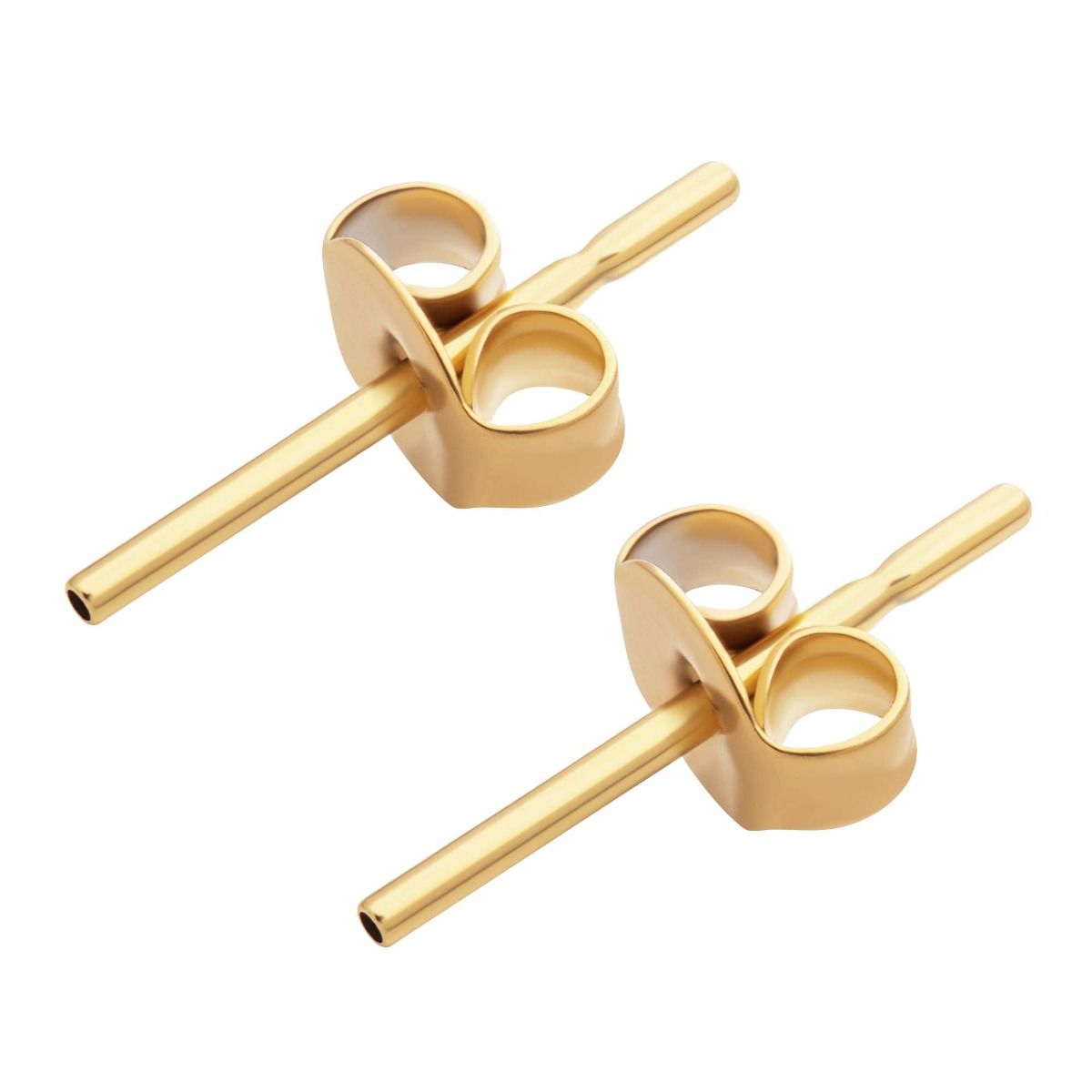 Body Jewelry Parts 24KT Gold PVD Titanium Threadless Butterfly Ear Post Earring Post- 1 Pair -Rebel Bod-RebelBod