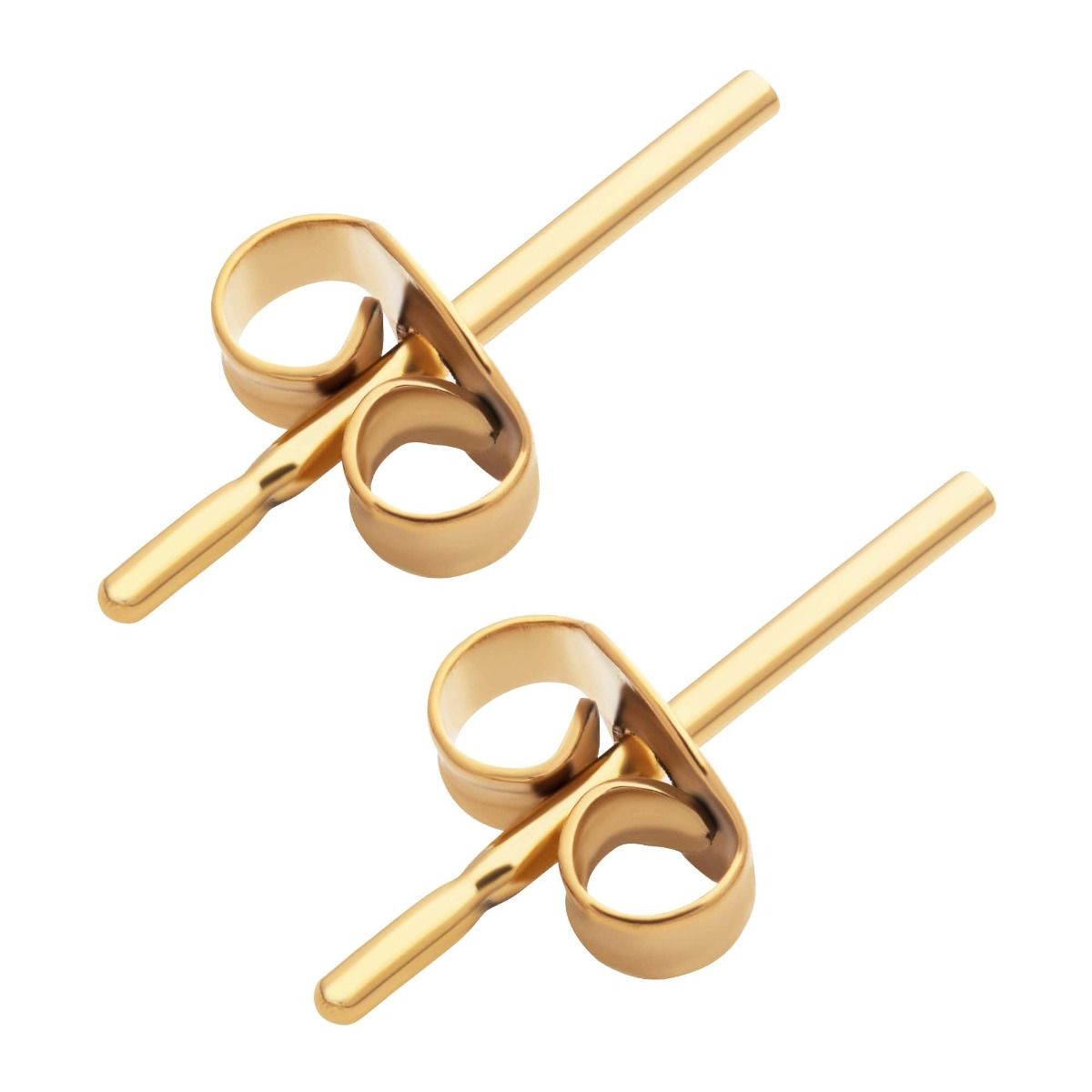 Body Jewelry Parts 24KT Gold PVD Titanium Threadless Butterfly Ear Post Earring Post- 1 Pair -Rebel Bod-RebelBod