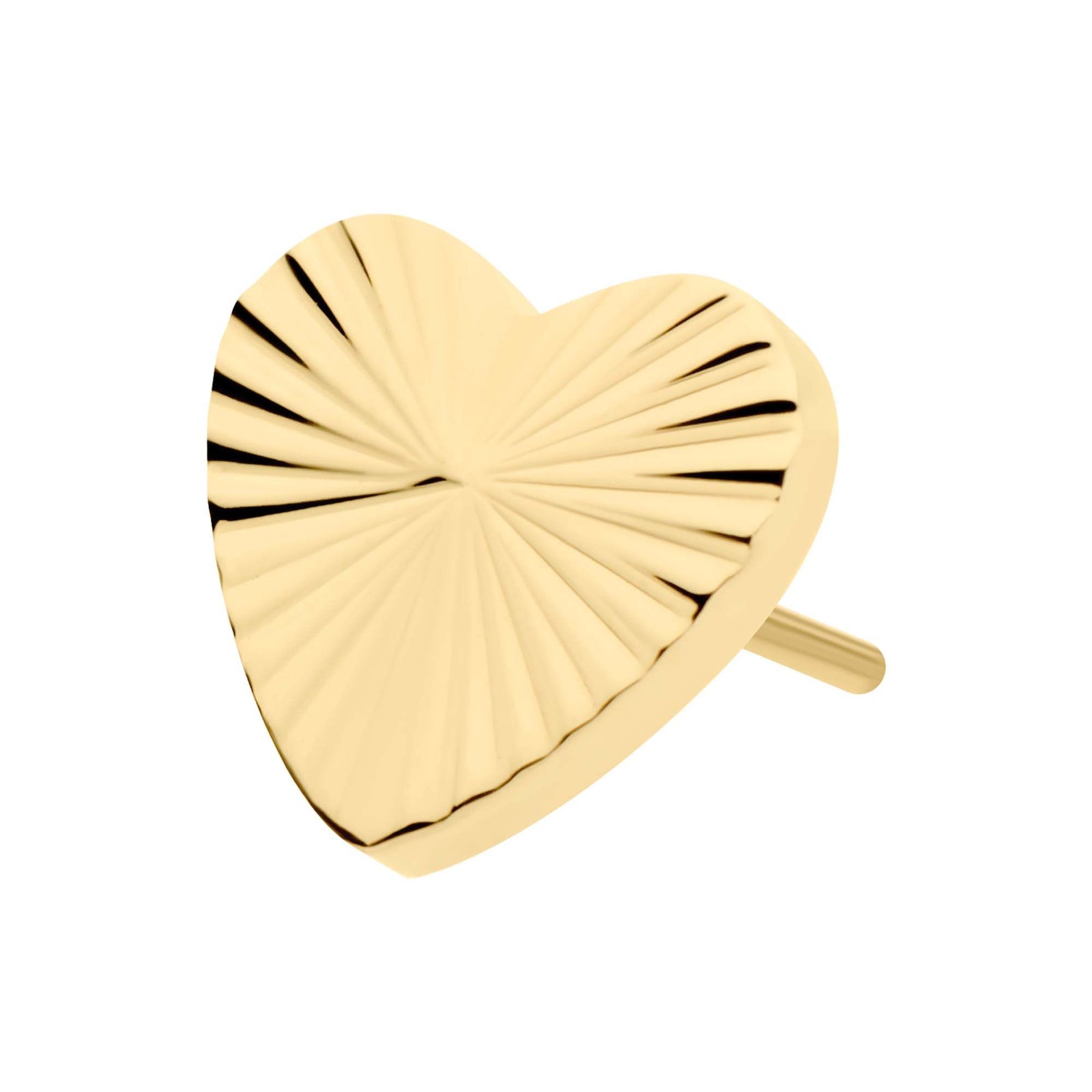 Body Jewelry Parts 24Kt Gold PVD Titanium Threadless Corrugated Heart Top -Rebel Bod-RebelBod