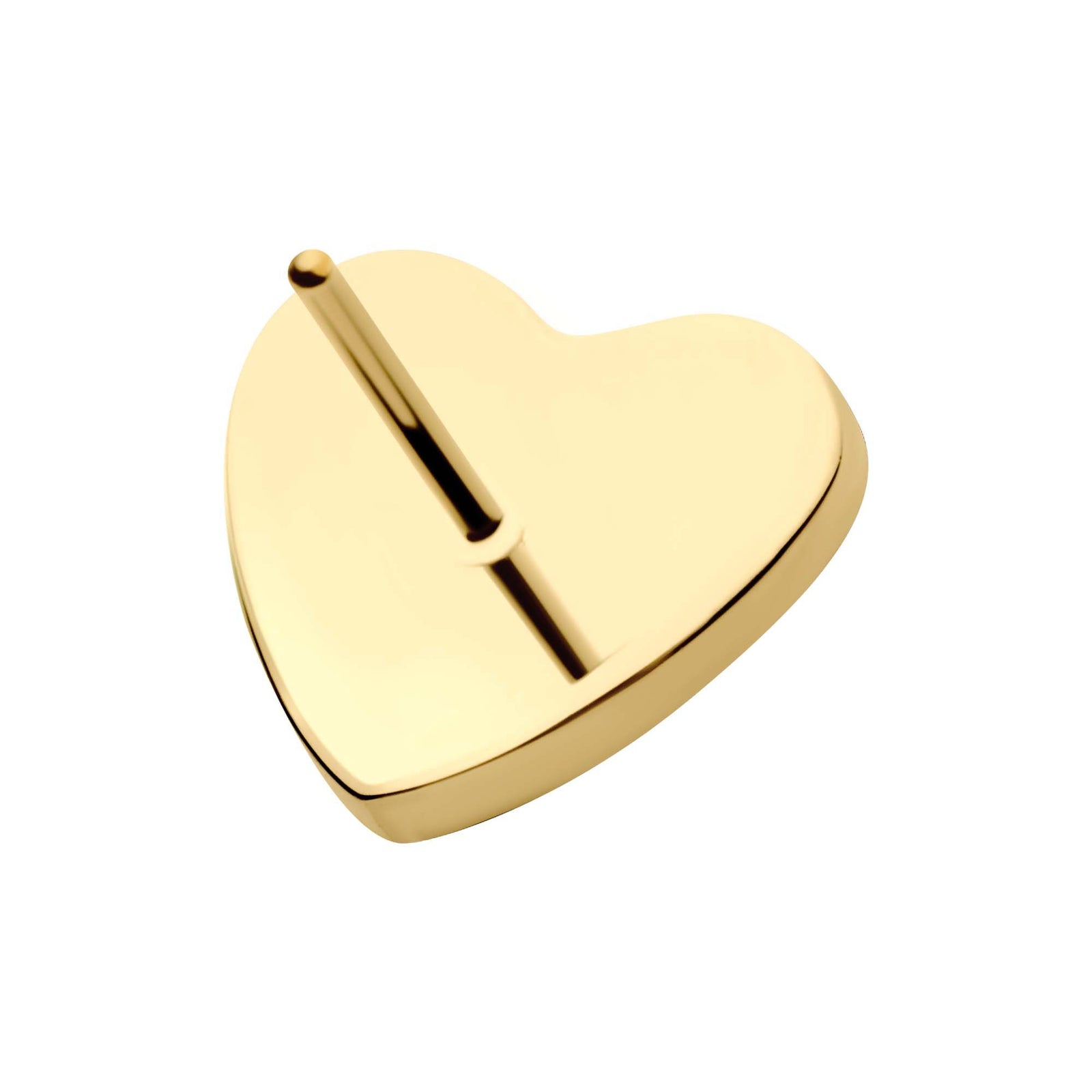 Body Jewelry Parts 24Kt Gold PVD Titanium Threadless Corrugated Heart Top -Rebel Bod-RebelBod