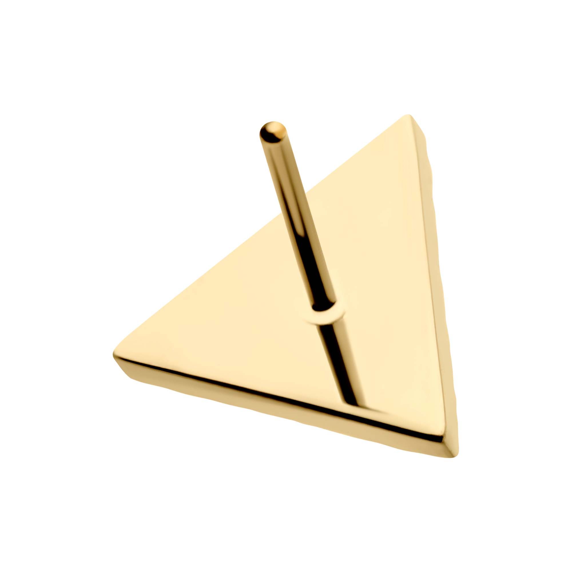 Body Jewelry Parts 24Kt Gold PVD Titanium Threadless Corrugated Triangle Top -Rebel Bod-RebelBod