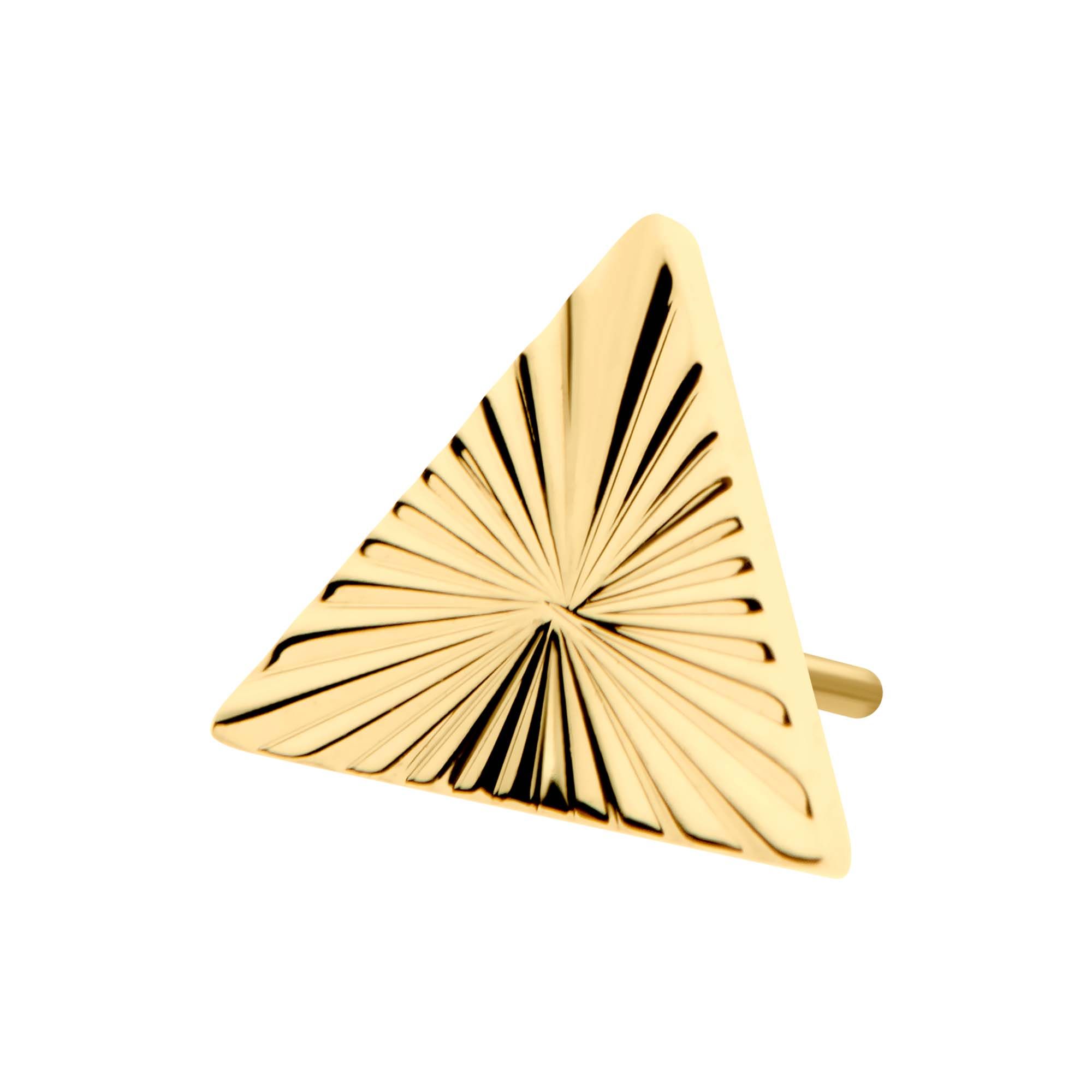 Body Jewelry Parts 24Kt Gold PVD Titanium Threadless Corrugated Triangle Top -Rebel Bod-RebelBod