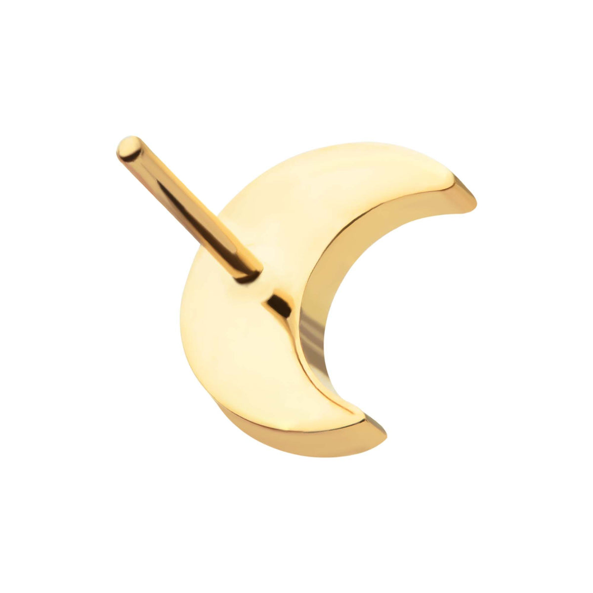 Body Jewelry Parts 24Kt Gold PVD Titanium Threadless Crescent Moon Top 2.2mm Crest -Rebel Bod-RebelBod