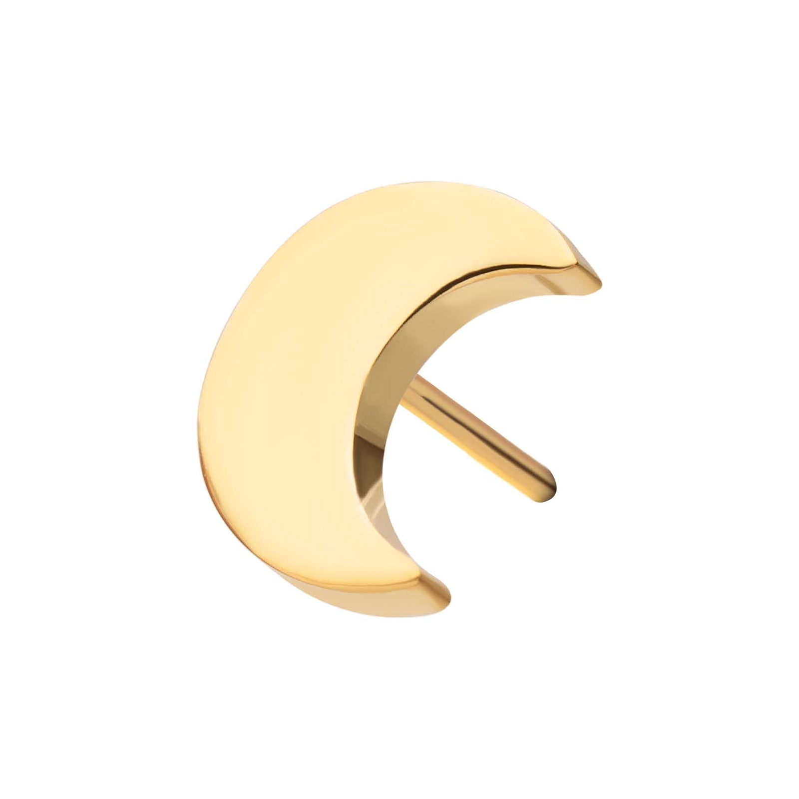 Body Jewelry Parts 24Kt Gold PVD Titanium Threadless Crescent Moon Top 2.2mm Crest -Rebel Bod-RebelBod