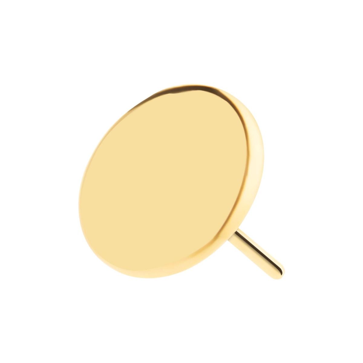 Body Jewelry Parts 24Kt Gold PVD Titanium Threadless Flat Disc Top -Rebel Bod-RebelBod