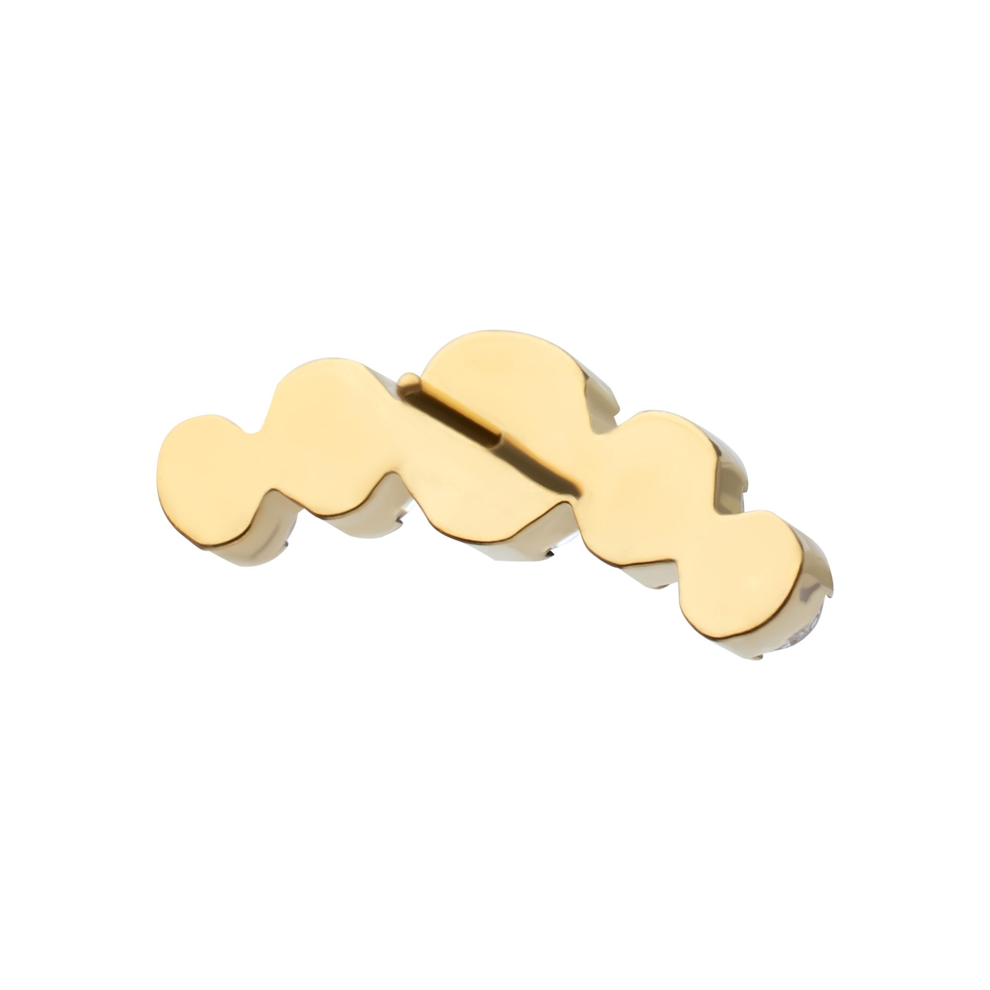Body Jewelry Parts 24Kt Gold PVD Titanium Threadless Semi-Bezel Set Round Gem/Opal 5-Cluster To -Rebel Bod-RebelBod