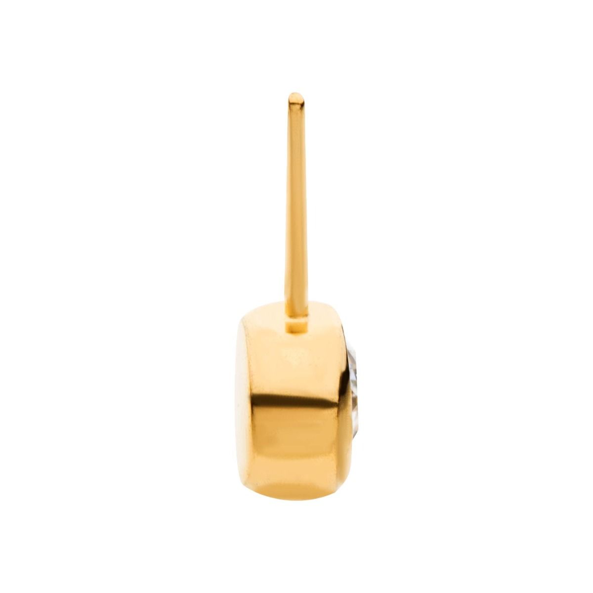 Body Jewelry Parts 24KT Gold PVD Titanium Threadless Swarovski Crystal Side Facing Top -Rebel Bod-RebelBod