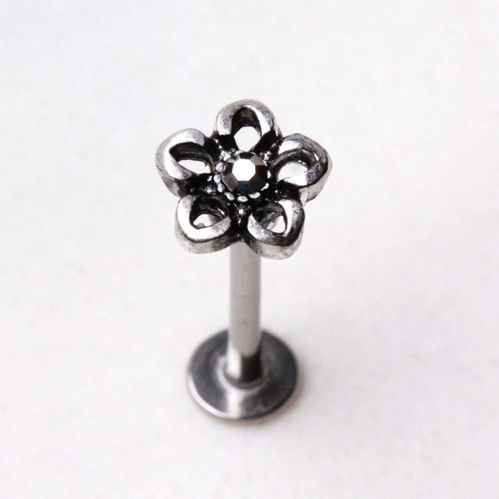 Labret Studs 316L Stainless Steel Antique Flower Labret -Rebel Bod-RebelBod