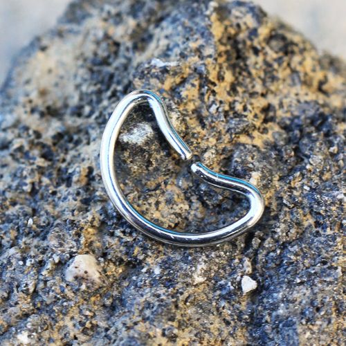 Cartilage Earring - Cartilage Hoop 316L Stainless Steel Crescent Moon Cartilage Earring - 1 Piece -Rebel Bod-RebelBod