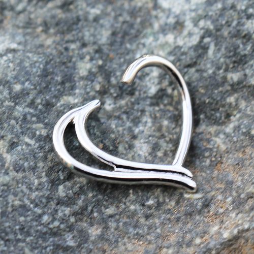 Cartilage Earring - Cartilage Hoop 316L Stainless Steel Double Heart Cartilage Earring - 1 Piece -Rebel Bod-RebelBod