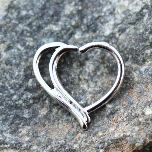 Cartilage Earring - Cartilage Hoop 316L Stainless Steel Double Heart Cartilage Earring - 1 Piece -Rebel Bod-RebelBod