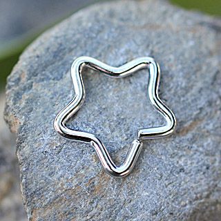 Cartilage Earring - Cartilage Hoop 316L Stainless Steel Star Shaped Cartilage Earring - 1 Piece -Rebel Bod-RebelBod