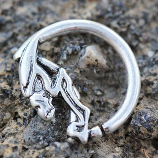 Cartilage Earring - Cartilage Hoop 316L Surgical Steel Annealed Devil's Face Circular Ring - 1 Piece -Rebel Bod-RebelBod