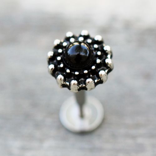 Labret Studs 316L Surgical Steel Black Pearl Labret -Rebel Bod-RebelBod