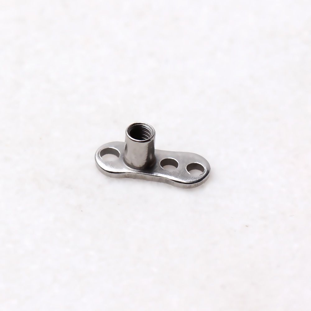 Dermals 316L Surgical Steel Dermal Anchor - 3 Hole / 2mm Rise -Rebel Bod-RebelBod
