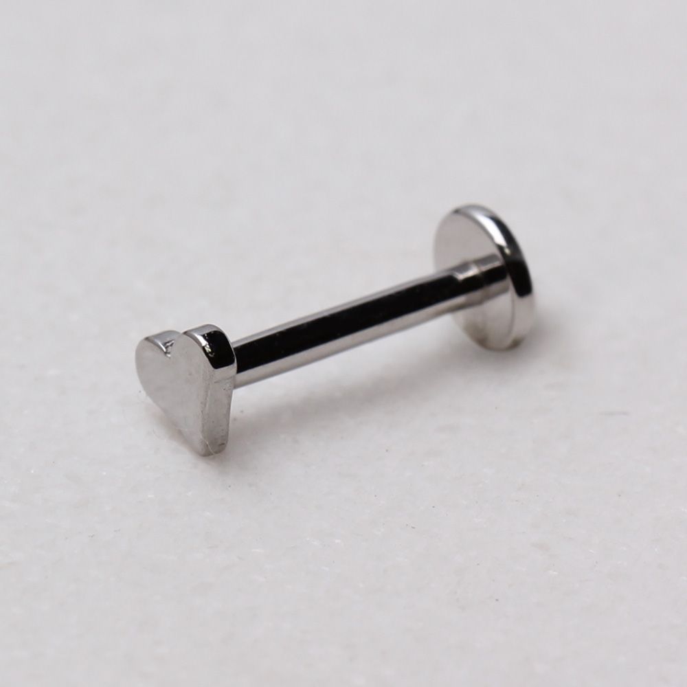 Labret Studs 316L Surgical Steel Internally Threaded Labret w/ Heart Top -Rebel Bod-RebelBod