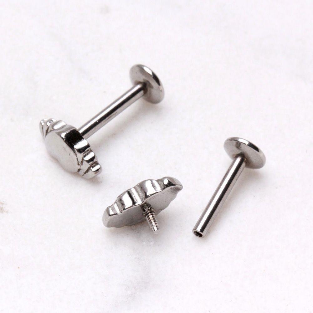 Labret Studs 316L Surgical Steel Internally Threaded Winged Heart Labret -Rebel Bod-RebelBod