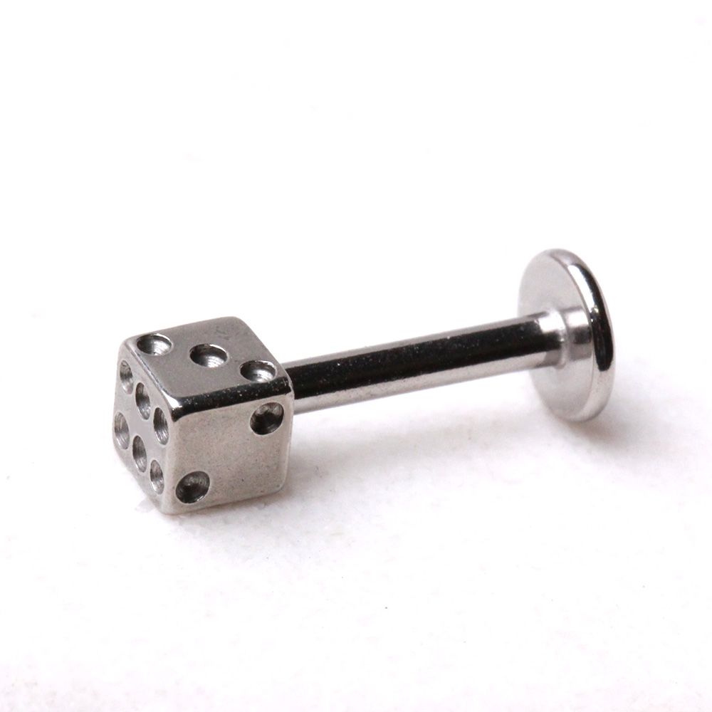 Labret Studs 316L Surgical Steel Labret w/ Dice Top -Rebel Bod-RebelBod