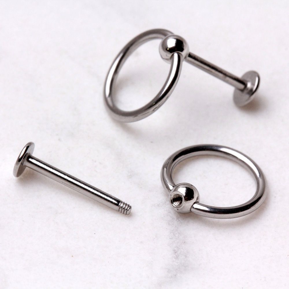 Labret Studs 316L Surgical Steel Labret w/ Slave Ring Ball -Rebel Bod-RebelBod