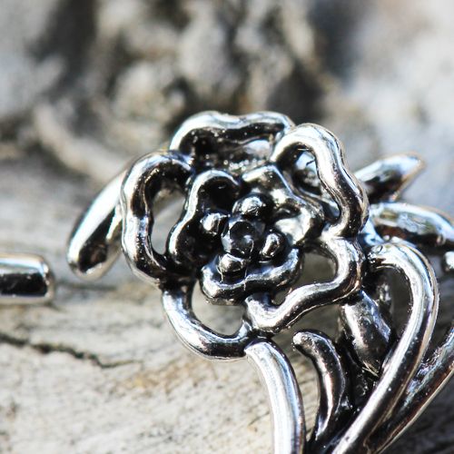 Cartilage Earring - Cartilage Hoop 316L Surgical Steel Romantic Flower Annealed Cartilage Earring - 1 Piece -Rebel Bod-RebelBod