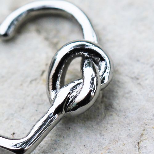 Cartilage Earring - Cartilage Hoop 316L Surgical Steel Tied Knot Heart Daith / Helix Cartilage Earring - 1 Piece -Rebel Bod-RebelBod