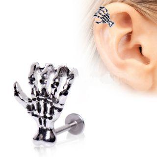 Labret Studs 316L Surgical Steel Zombie Claw Labret / Cartilage Barbell -Rebel Bod-RebelBod