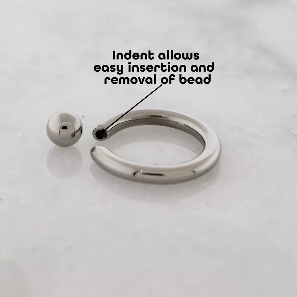 8G Titanium Captive Bead Ring 1 Piece Rebel Bod