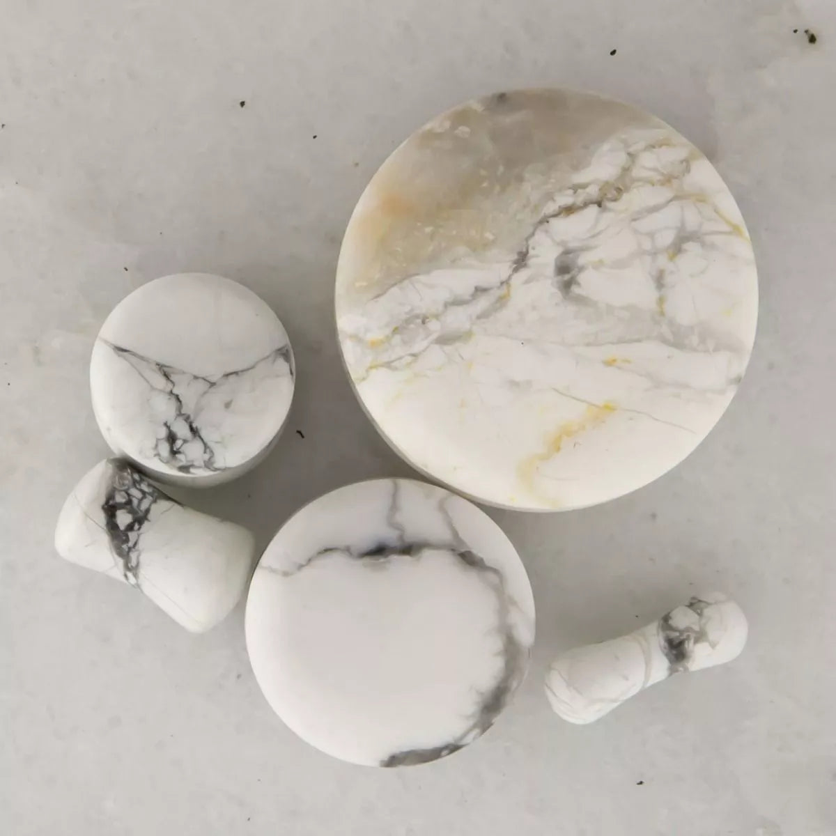 Plugs Earrings - Double Flare All Natural Howlite Stone Double Flare Plugs - 1 Pair -Rebel Bod-RebelBod