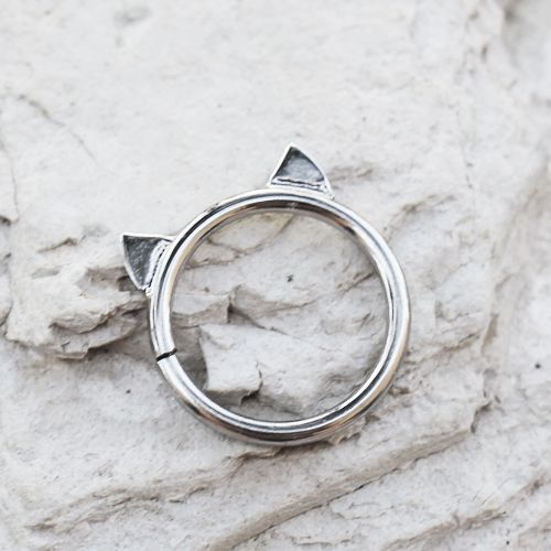 Cartilage Earring - Cartilage Hoop Annealed 316L Stainless Steel Cat Cartilage Earring - 1 Piece -Rebel Bod-RebelBod