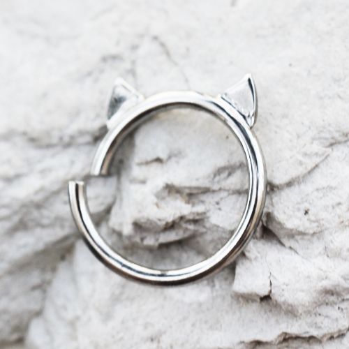 Cartilage Earring - Cartilage Hoop Annealed 316L Stainless Steel Cat Cartilage Earring - 1 Piece -Rebel Bod-RebelBod