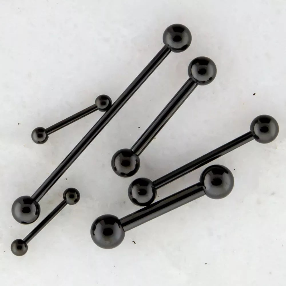 STRAIGHT BARBELL Black Line Externally Threaded Straight Barbells - 1 Piece -Rebel Bod-RebelBod