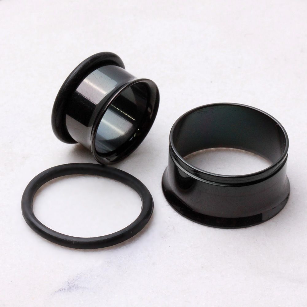 Tunnels - Single Flare Black PVD Plated Single Flare Tunnel Plug - 1 Piece -Rebel Bod-RebelBod