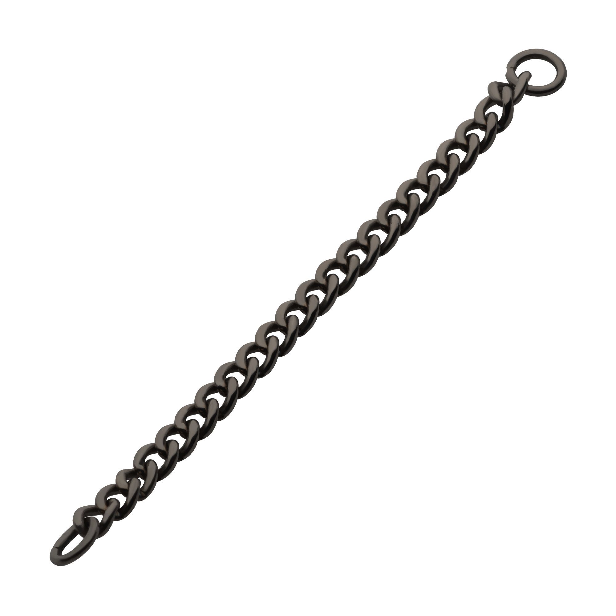 Cartilage Earring - Cartilage Chain Black PVD Titanium 2.1mm Curb Chain 2 Ring - 1 Piece -Rebel Bod-RebelBod