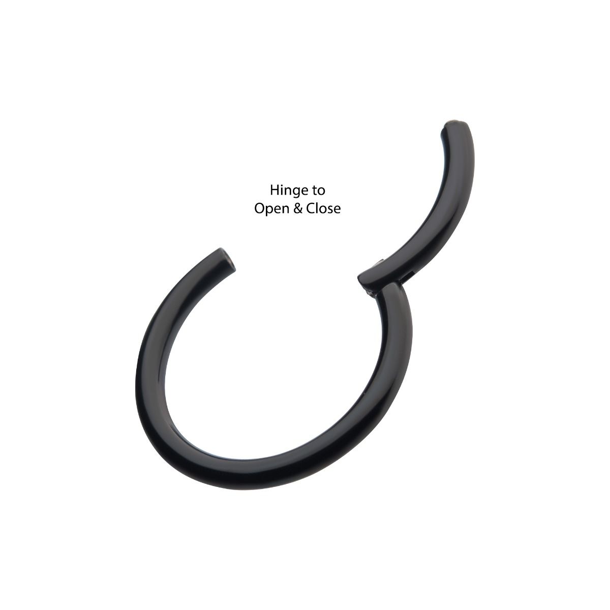 Clicker - Cartilage | Septum Black PVD Titanium Basic Hinged Segment Clicker Ring -Rebel Bod-RebelBod