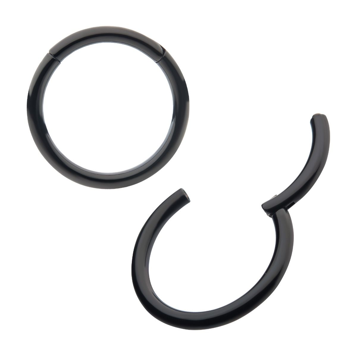 Clicker - Cartilage | Septum Black PVD Titanium Basic Hinged Segment Clicker Ring -Rebel Bod-RebelBod
