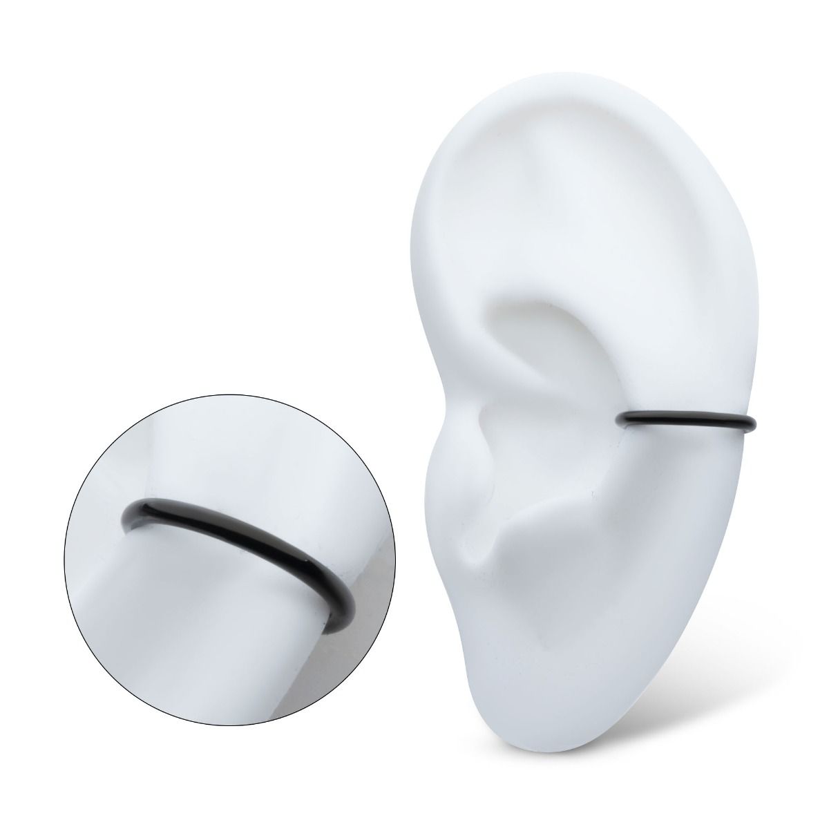 Clicker - Cartilage | Septum Black PVD Titanium Basic Hinged Segment Clicker Ring -Rebel Bod-RebelBod