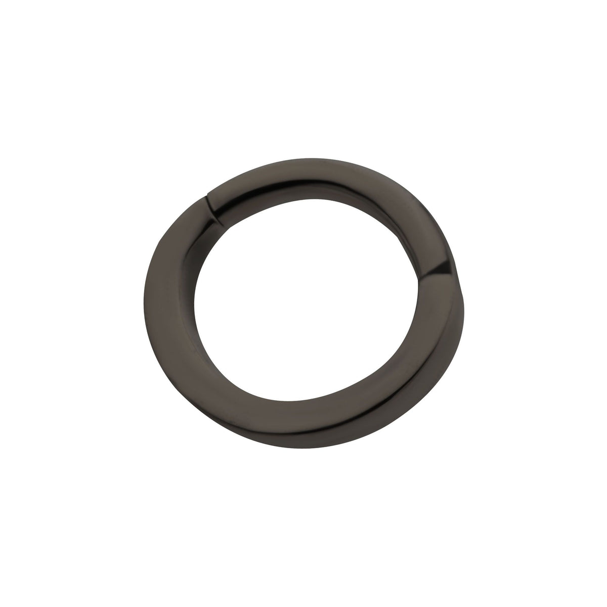 Black PVD Titanium Clicker Ring Oval Shape Hinged Segment tisgrhov160k -Rebel Bod-RebelBod