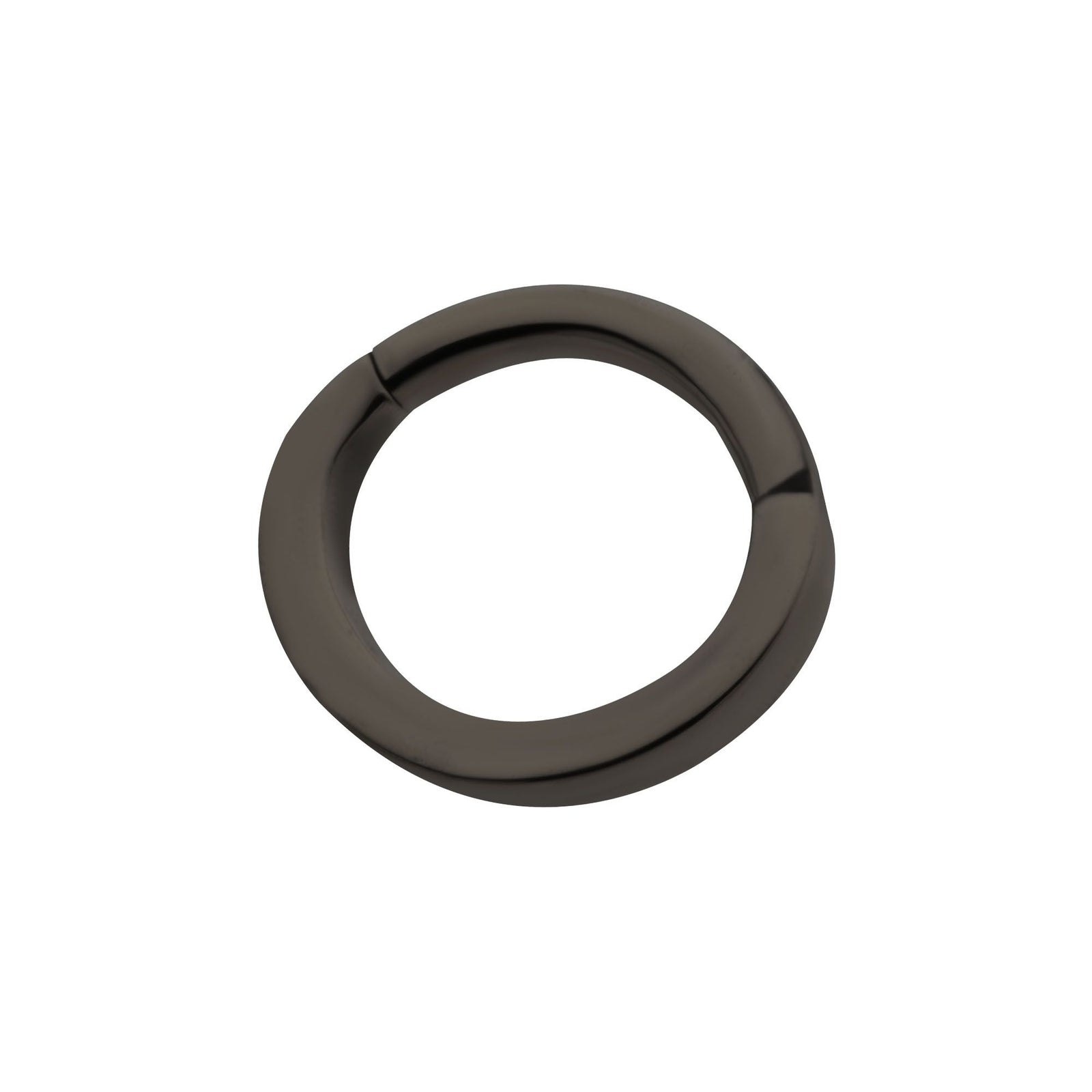 Black PVD Titanium Clicker Ring Oval Shape Hinged Segment tisgrhov160k -Rebel Bod-RebelBod