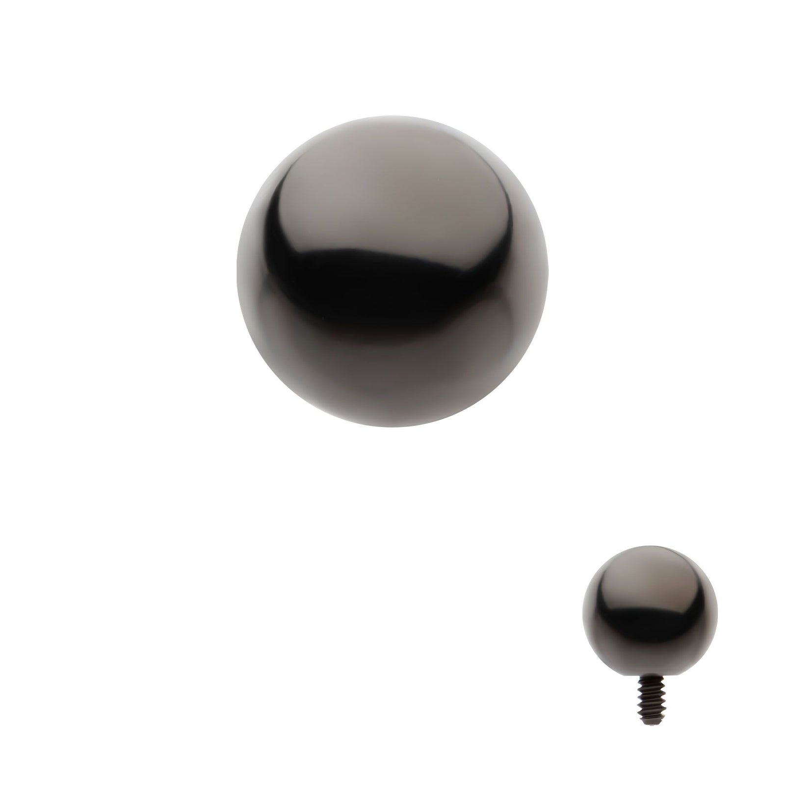 Black PVD Titanium Internally Threaded Ball Top tiball641k -Rebel Bod-RebelBod