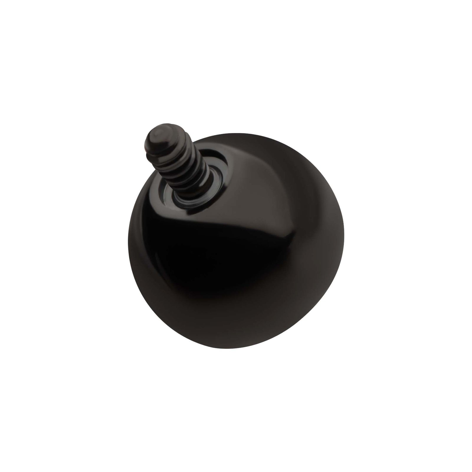Black PVD Titanium Internally Threaded Bezel Set CZ Front Facing Top tipvdktd1c2516 -Rebel Bod-RebelBod