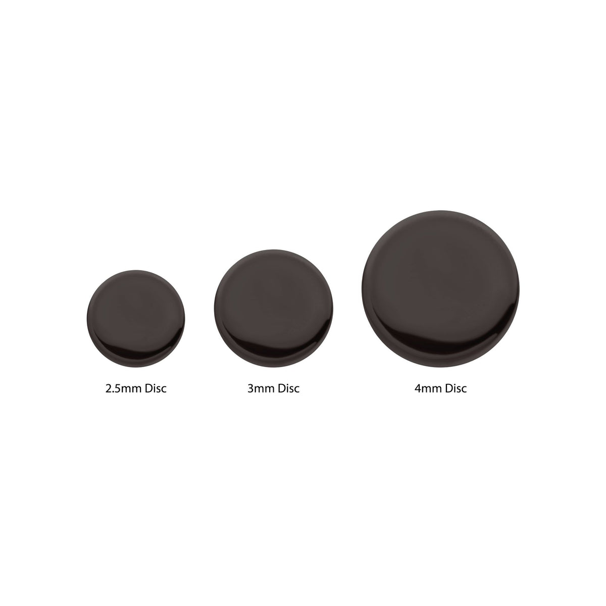 Black PVD Titanium Internally Threaded Flat Disc Top tipvdktdpd25-16 -Rebel Bod-RebelBod